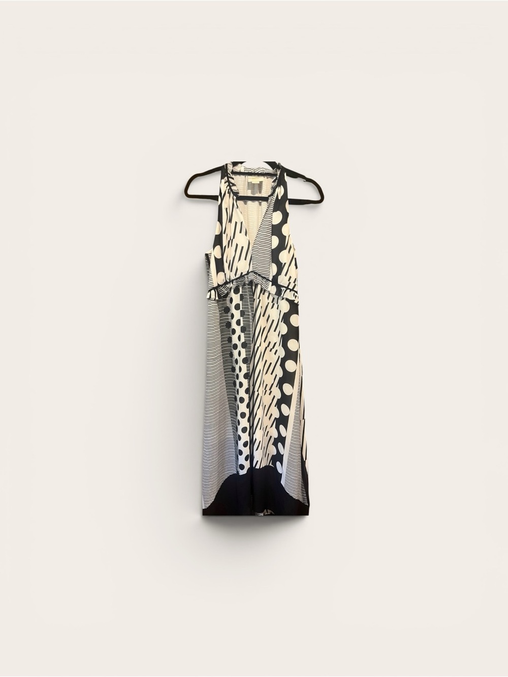 Maeve Black & White Graphic High-Low Dress